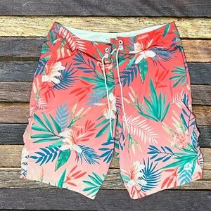 Hollister Floral Tropical Board Shorts Swim Trunks Swimsuit Mens